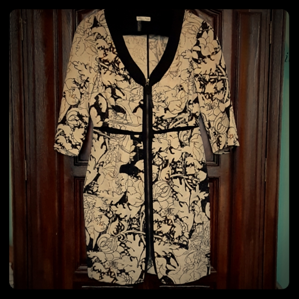 Hoss Intropia 3/4 sleeve Zip Dress 40 M 8 10